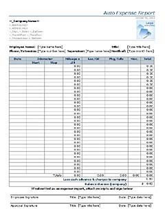 Expense Report Template on Auto Expense Report     Word Template   Microsoft Word Templates