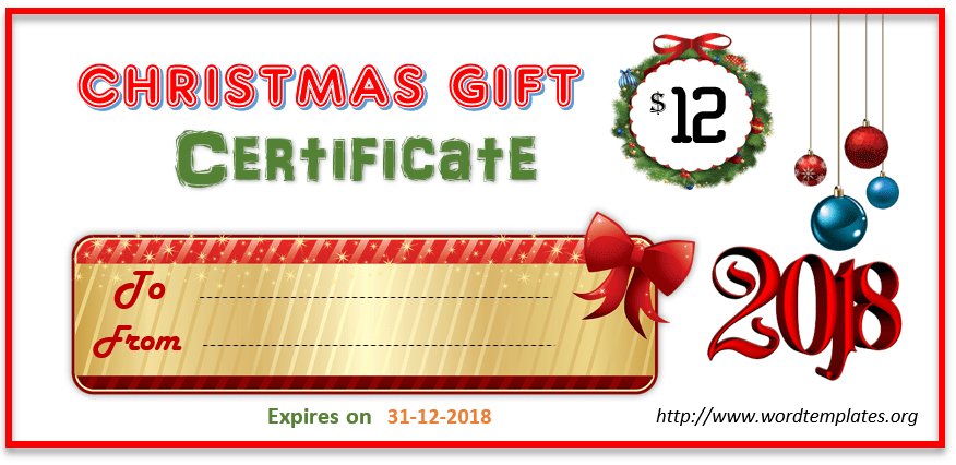 Christmas Gift Certificate Template 2018 - 06