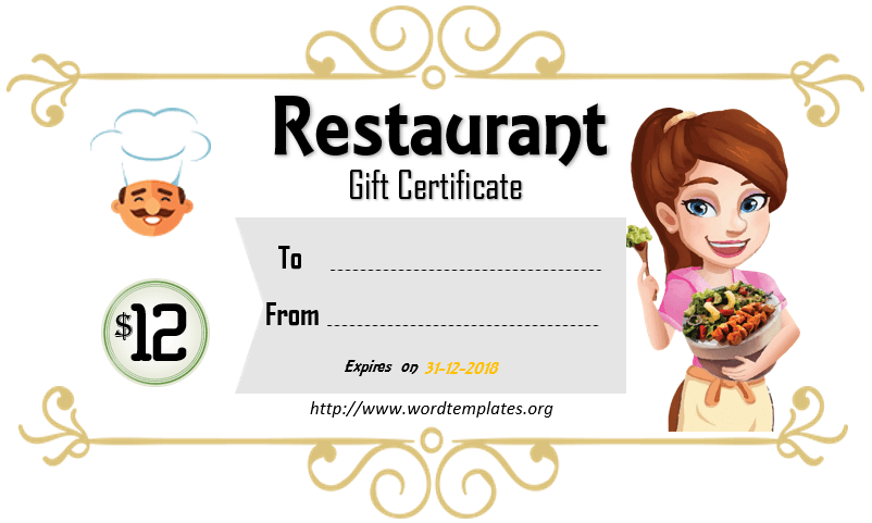Restaurant Gift Certificate Template 2018 - 09