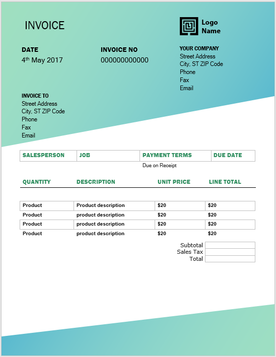 Free Invoice Templates Word Templates For Free Download