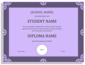 School Degree Certificate Template