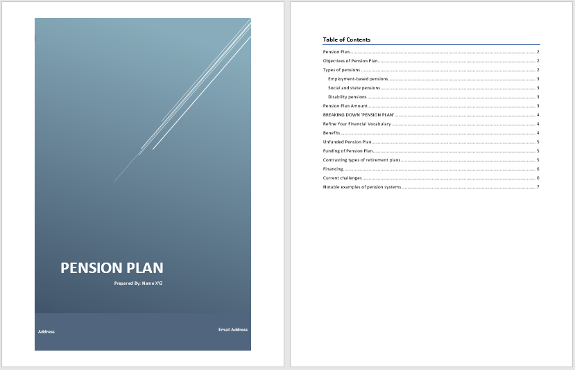 Pension Plan Template Word Templates for Free Download