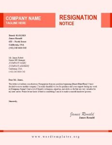 Resignation-Notice-Template