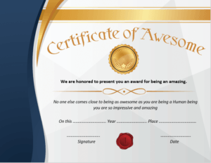 Certificate of Awesomeness Templates | Word Templates for Free Download