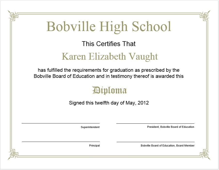 Diploma Certificate Template 23