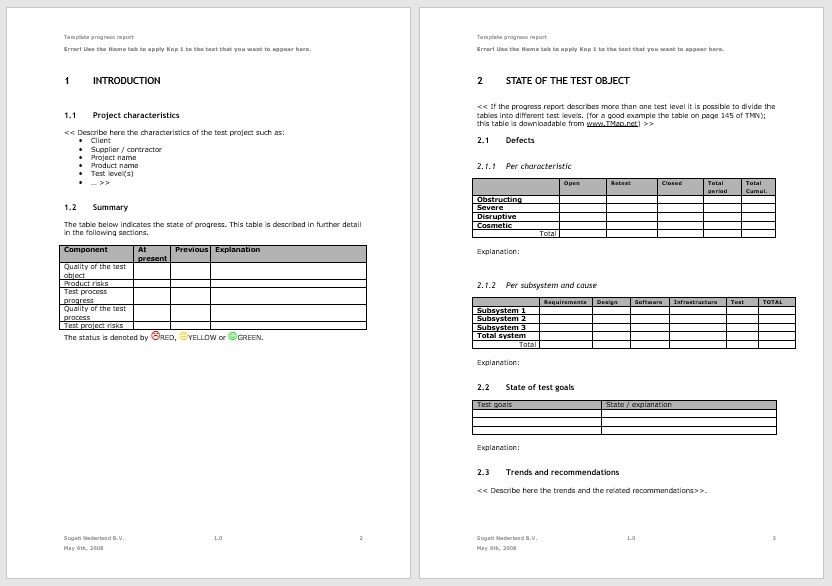 project status report template 17
