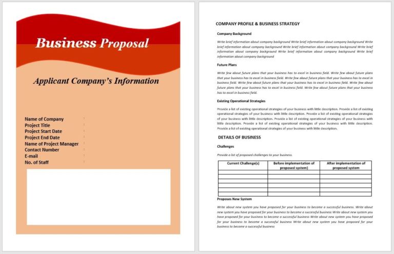 Business Proposal Template 11 | Word Templates for Free Download